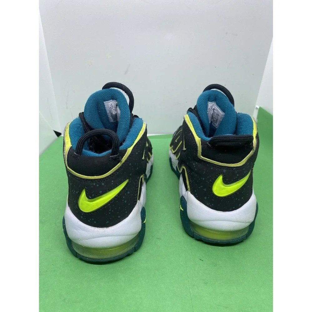 Nike Air More Uptempo Mid Black Geode Teal 2023 Kids Sz 4.5Y DZ2809-001